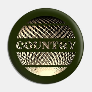 Country music disco ball in gold Pin