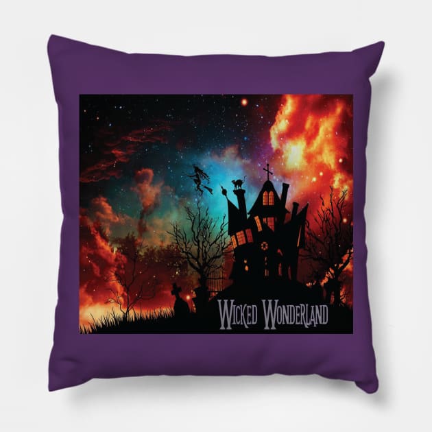 Wicked Wonderland Pillow by TheLeopardBear