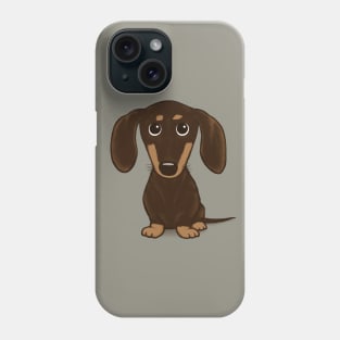 Cute Chocolate Dachshund | Cartoon Wiener Dog Phone Case
