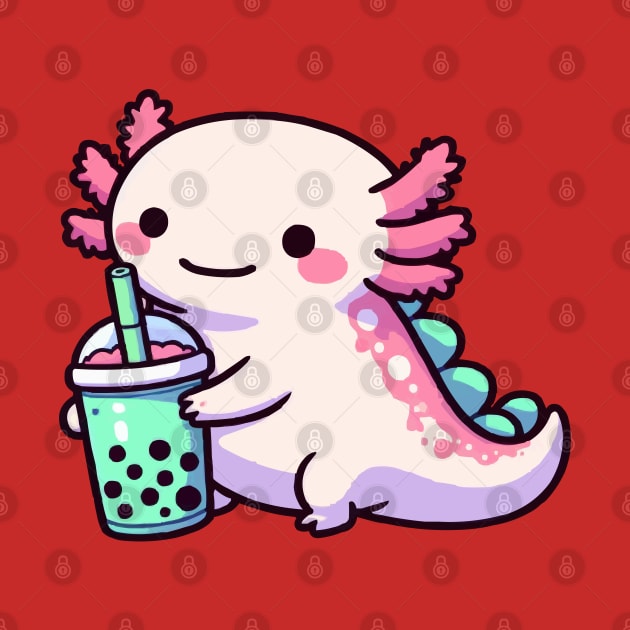 axolotl drink green tea boba by fikriamrullah