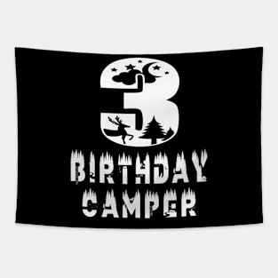 3rd Birthday Camper 3 Years Old Camping Lover Theme Party print Tapestry