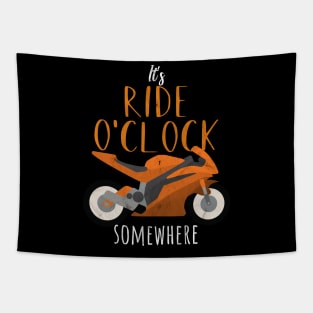 Motorcycle ride o'clock Tapestry