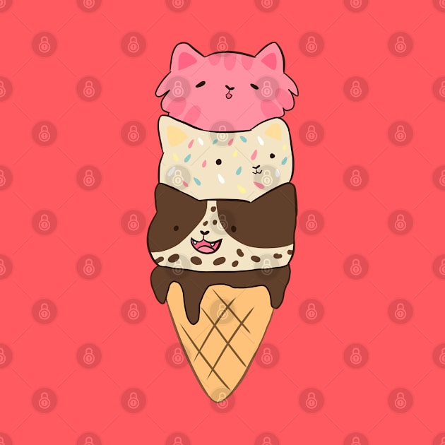 Cute Cat Cream Cone by Yarafantasyart