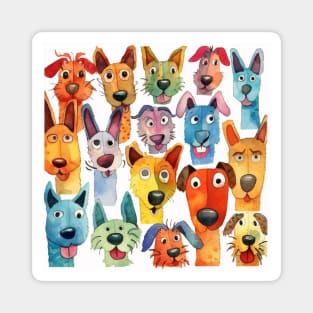 Pastel Dog Gathering Magnet