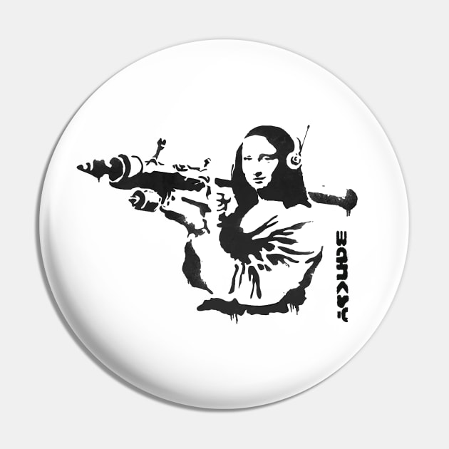 BANKSY Mona Lisa Bazooka Pin by inkstyl