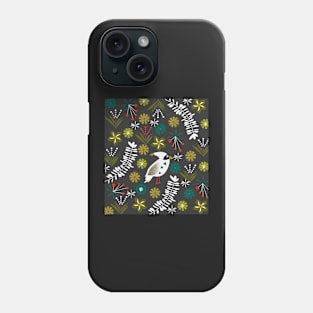 Funny cardinal in a floral pattern Phone Case