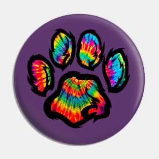 Furry Paw Print Fursuit Tie Dye Fursona Pin