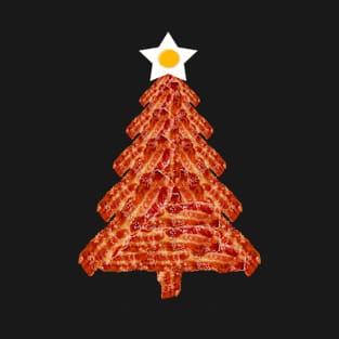 Bacon Christmas Tree Fried Egg Breakfast Holiday Star T-Shirt