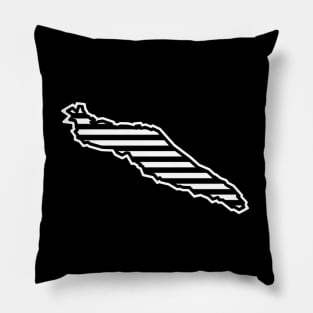 Texada Island Silhouette in Black and White Stripes - Line Pattern - Texada Island Pillow