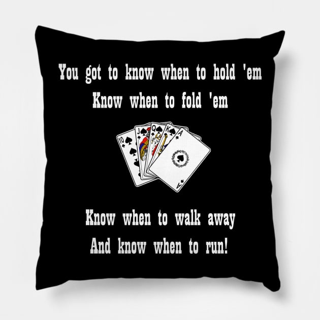 "Hold 'em, fold 'em" poker design Pillow by Yoda