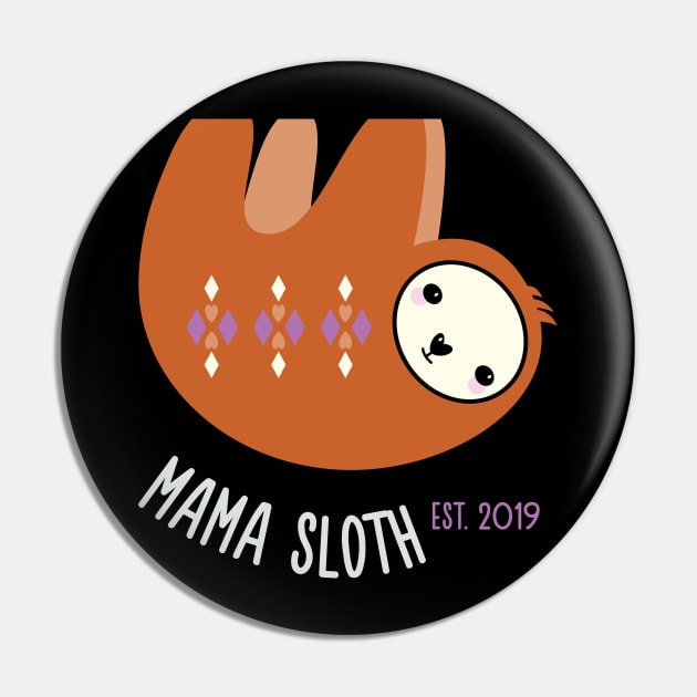 Mama Sloth Pin by Mint Cloud Art Studio