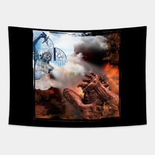 Battle of Good and Evil - Angel fighting Demon Tapestry