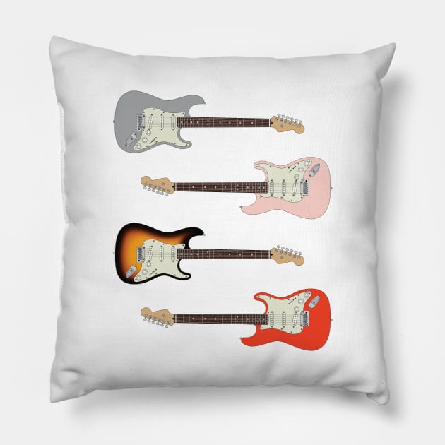 S-Style Electric Guitar Rosewood Pack Pillow by nightsworthy