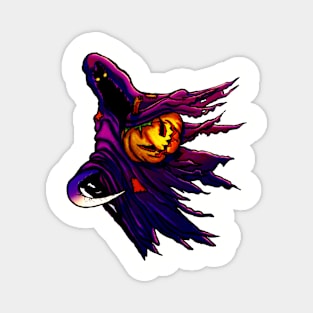 Purple Halloween Pumpkin Phantom Magnet