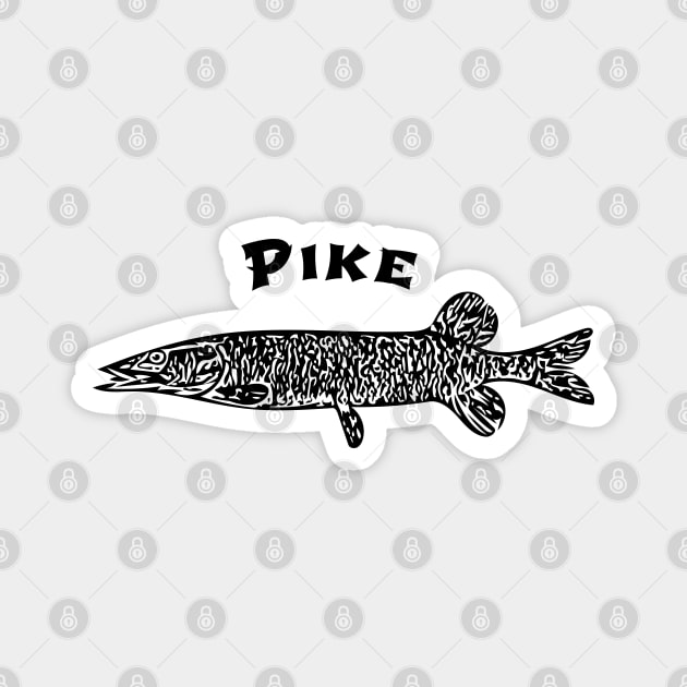 Pike Sport Fishing Design Magnet by Davey's Designs