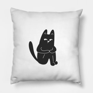 Sad Black Cat Pillow