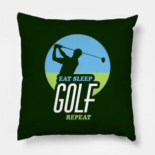 Eat Sleep Golf Repeat | Quote Design For Golfers Pillow