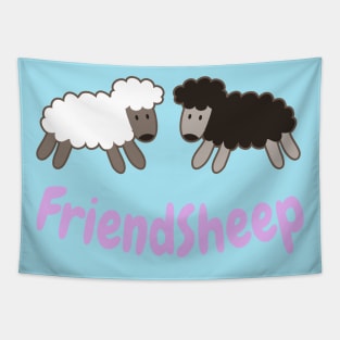 Friendsheep funny Sheep Pun Tapestry