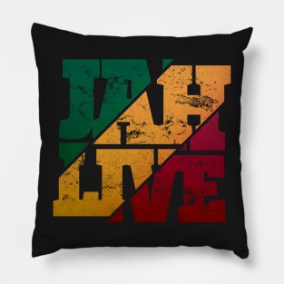 Jah Live Rasta Colors Distressed Reggae Pillow