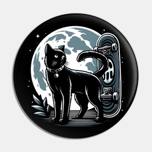 Skateboard cat Pin