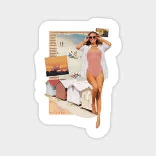 Beach Girl Collage Magnet