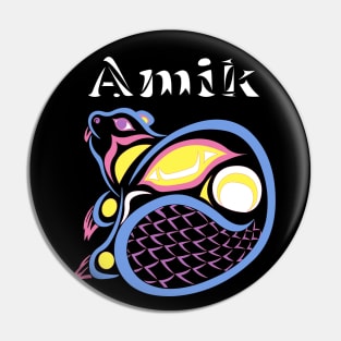 Amik (Beaver) Bigender Pride Pin