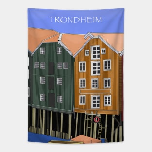 Old Storehouses Trondheim Norway Tapestry