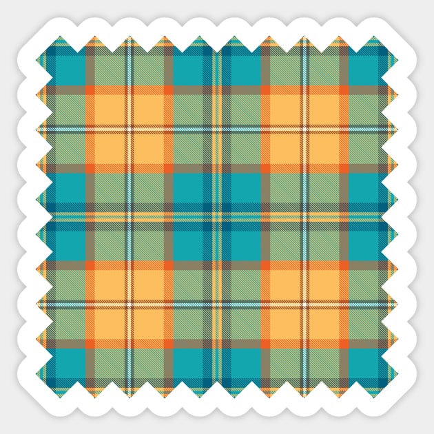 Sticker Green tartan texture. Vector seamless pattern.