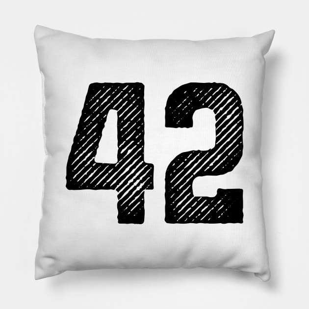 Rough Number 42 Pillow by colorsplash