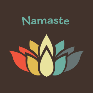 Namaste Multi-Color Lotus Blossom Retro Vintage T-Shirt