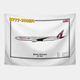 Boeing B777-300ER - Qatar Airways (Art Print) Tapestry