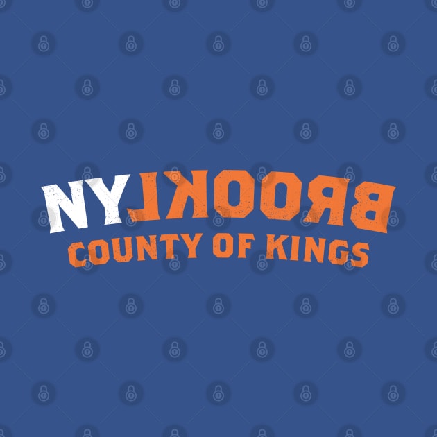 Brooklyn County of Kings (white, orange) by Assertive Shirts