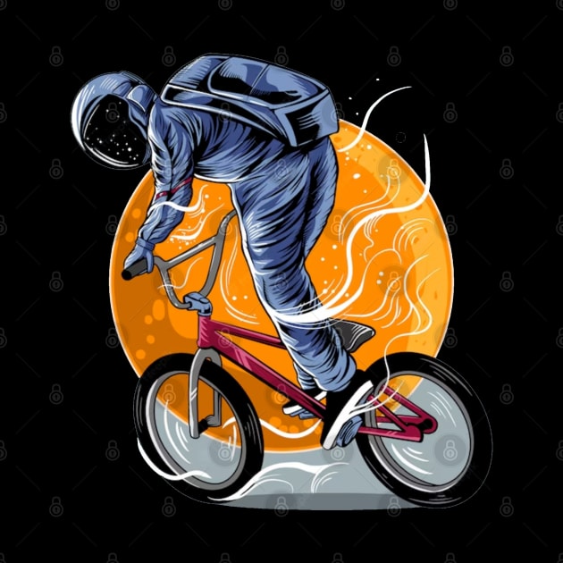 Astronaut riding bmx by TheDesigNook