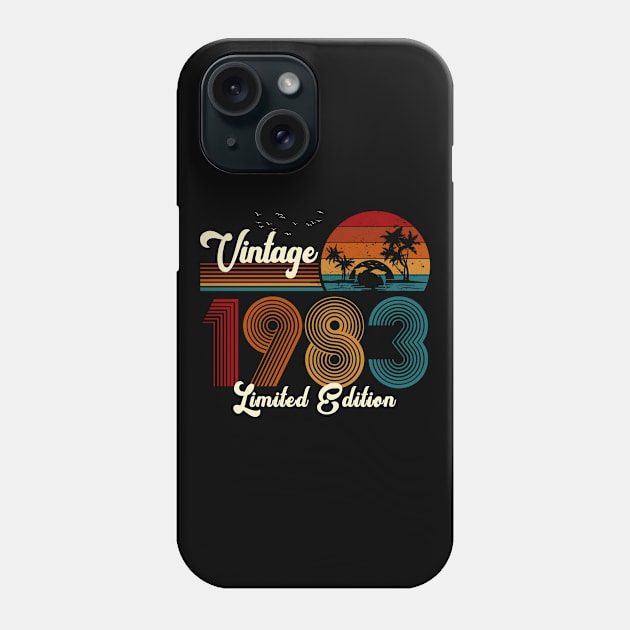 Vintage 1983 Shirt Limited Edition 37th Birthday Gift Phone Case by Damsin