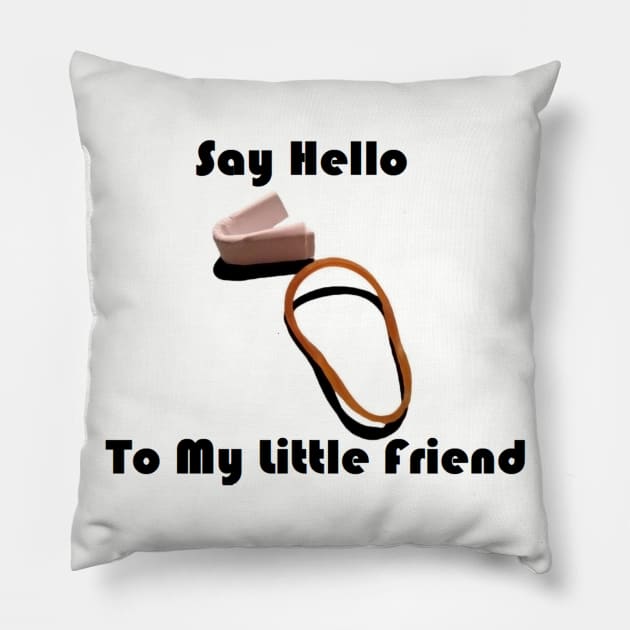 Say Hello To My Little Friend Pillow by dabblersoutpost