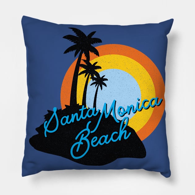 Santa Monica Beach Pillow by Horskarr