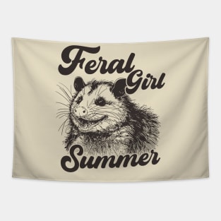 Feral Girl Summer Opossum Tapestry