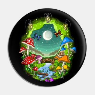 Magic Mushrooms Forest Pin