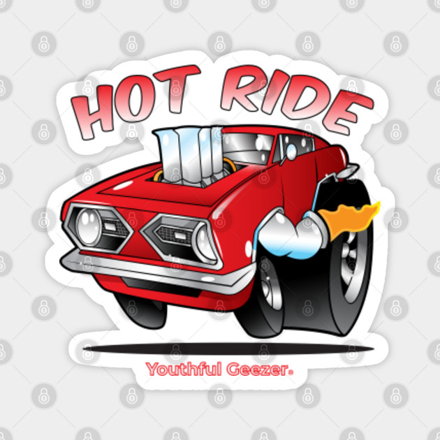 Hot Ride Cartoon Car Toon Plymouth Barracuda Magnet Teepublic De