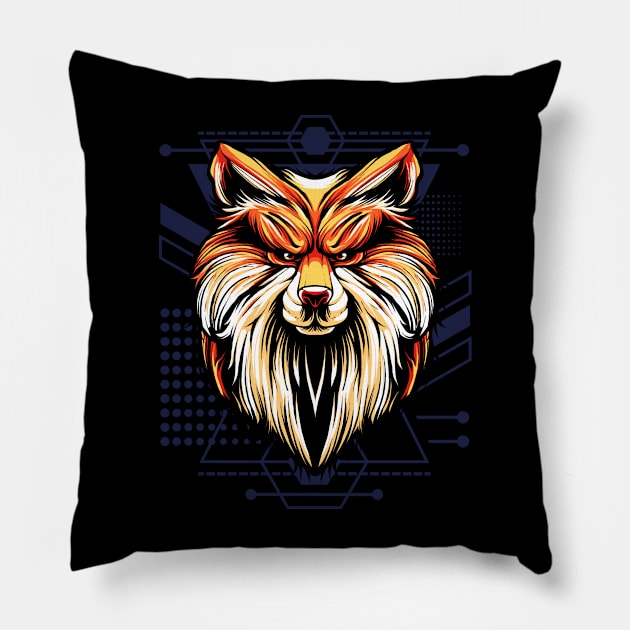 Fox Wise Furry Cartoon Animal Pillow by BakaOutfit