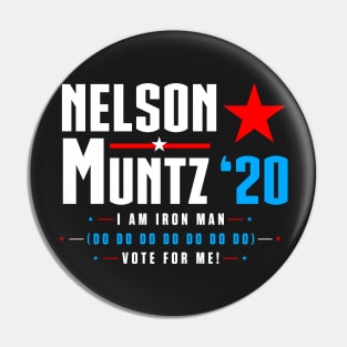 Vote Nelson Muntz 2020 Simpsons Election (White) Pin