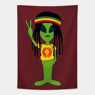 Peace Alien - Rasta Reggae Friend - Lion T-Shirt Tapestry