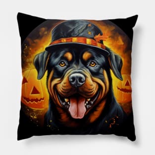 Rottweiler Dog Halloween Pillow