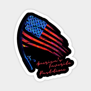 America's Favorite Past time (Fishing Pole Flag) Magnet