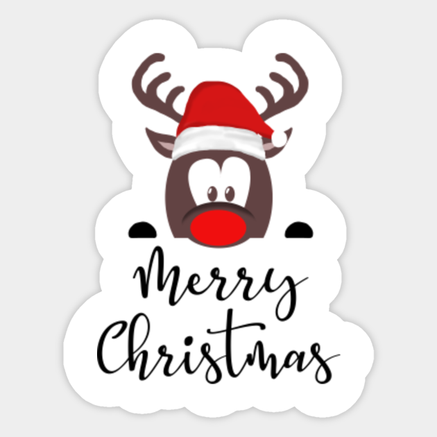 Rentier Frohe Weihnachten Rentier Sticker Teepublic