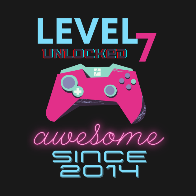 Level 7 Unlocked Awesome 2014 Video Gamer by Fabled Rags 