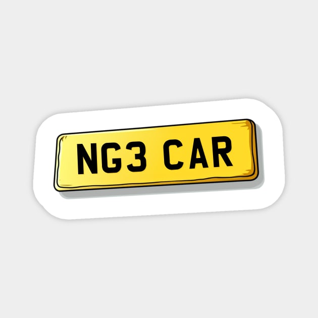 NG3 CAR Carlton Number Plate Magnet by We Rowdy