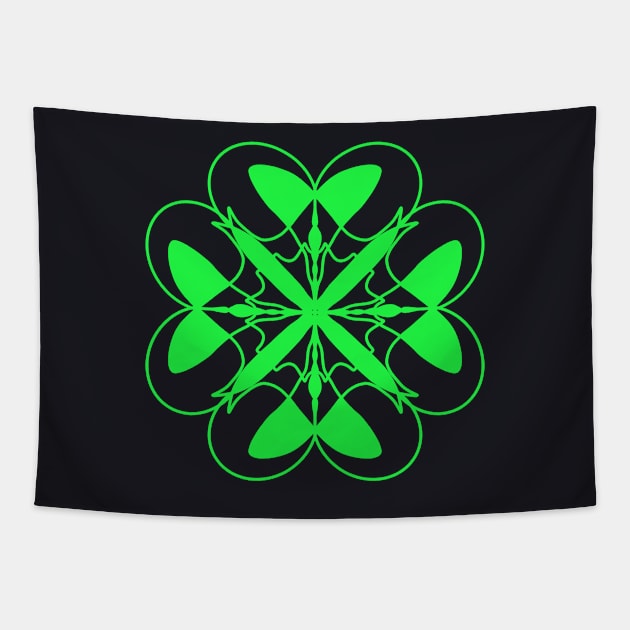 Shamrock Fantasy Mandala Tapestry by Foxxy Merch