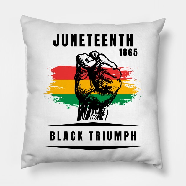 Black Triumph, Juneteenth 1865 Pillow by Artisan