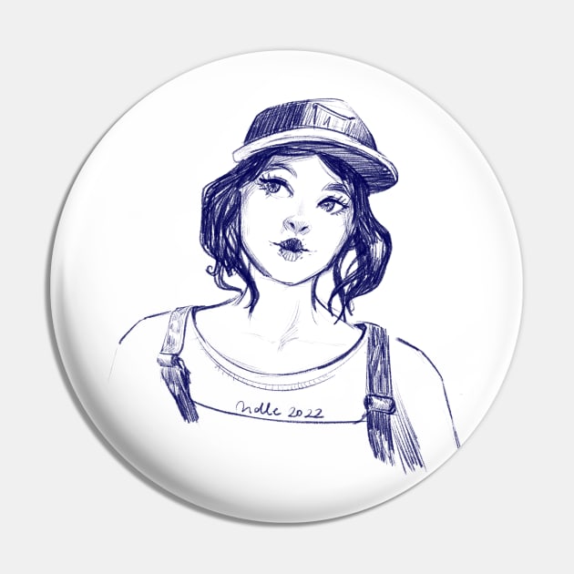 Hat girl Pin by didlestown